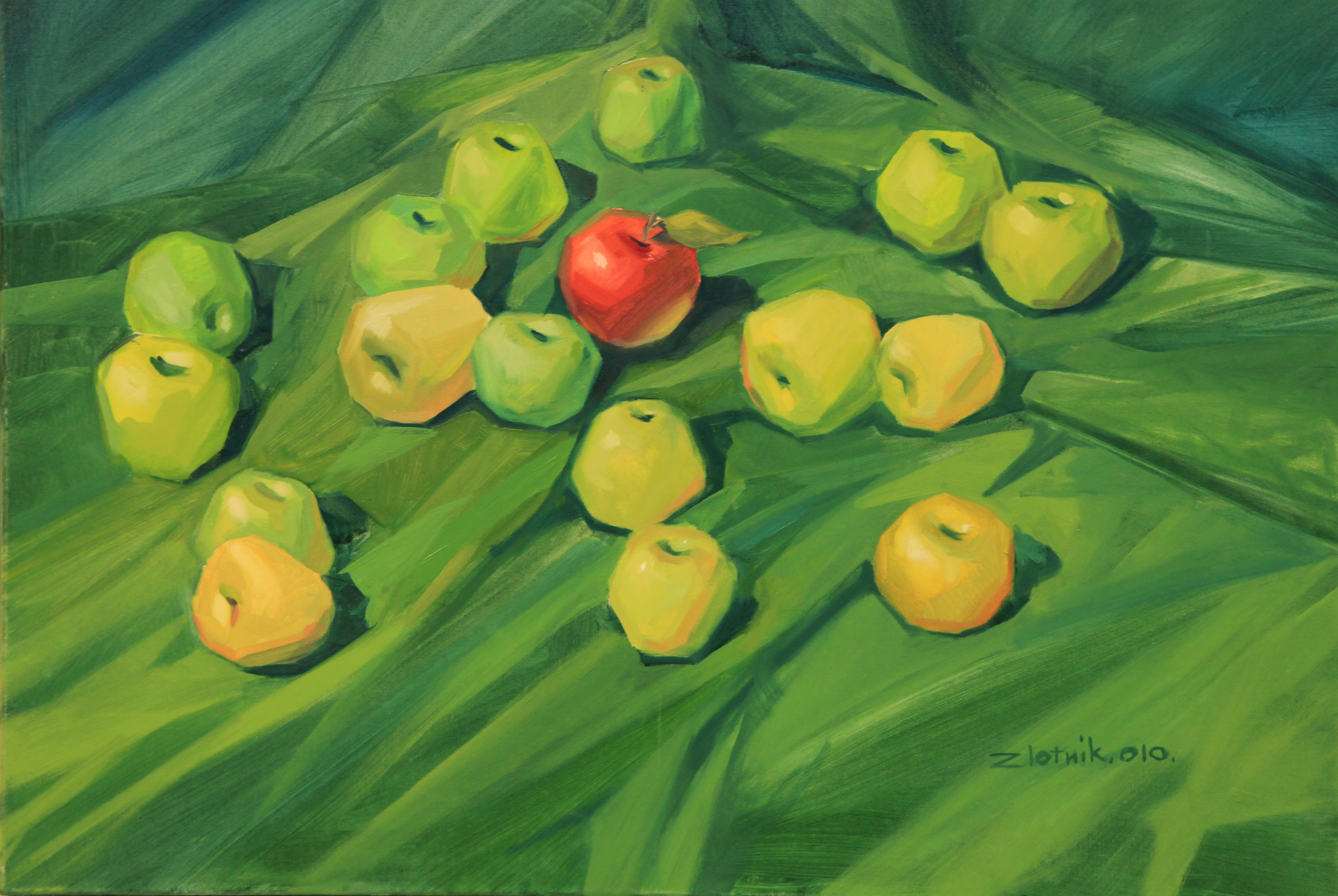 apples on green 2